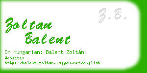 zoltan balent business card